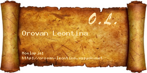 Orovan Leontina névjegykártya
